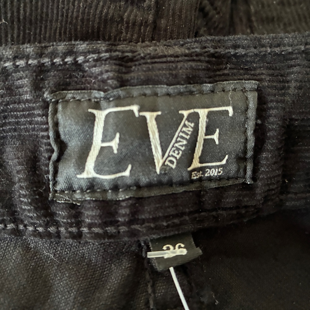 Eve Black Corduroy Wide-Leg Pants Size 26 - Picture 5 of 6